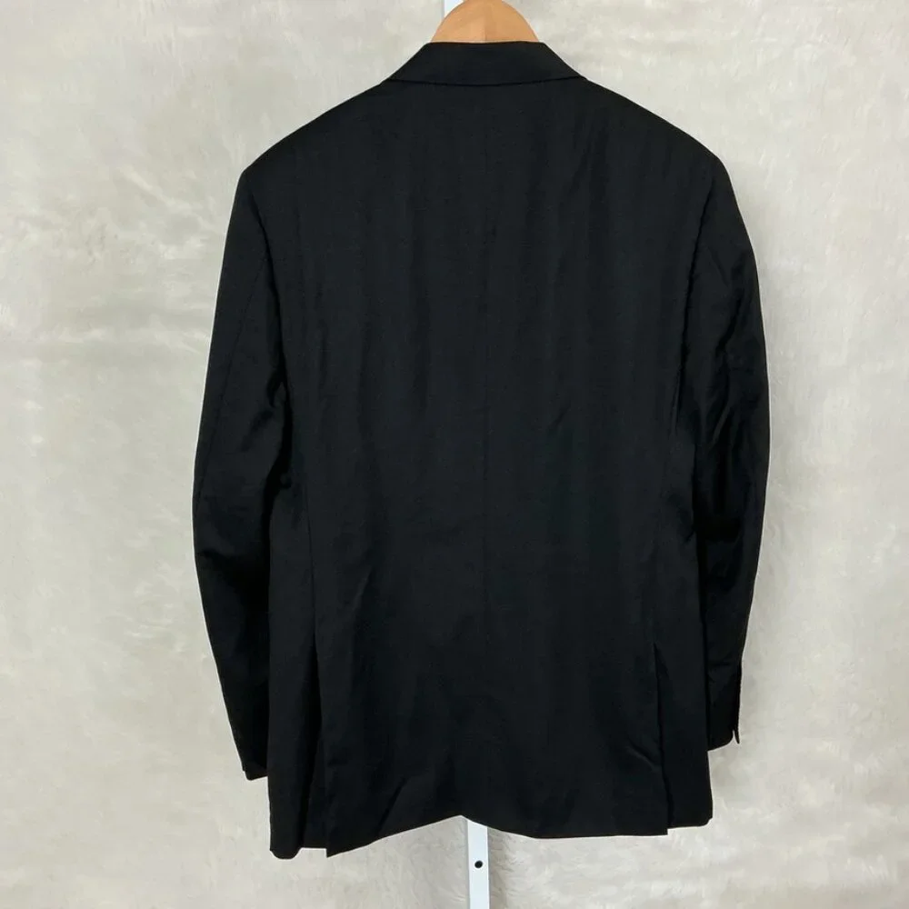 Canali Black Wool 2 Button Blazer Jacket IT 50 R Drop 7 US 40 R